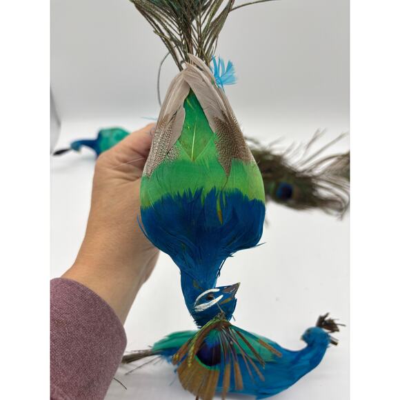 4 vintage Christmas peacocks ornaments holidays festive old fashion - Picture 5 of 7